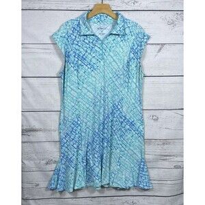 IBKUL Liz Sleeveless Polo Dress Size XL Jade Ladies Golf UPF 50 Zip Icefil Cool